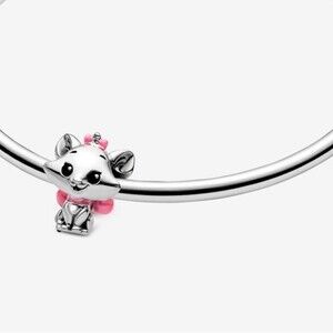 Aristocat Marie Sterling Silver Charm Black & Pink